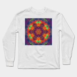 Psychedelic Hippie Purple Orange and Green Long Sleeve T-Shirt